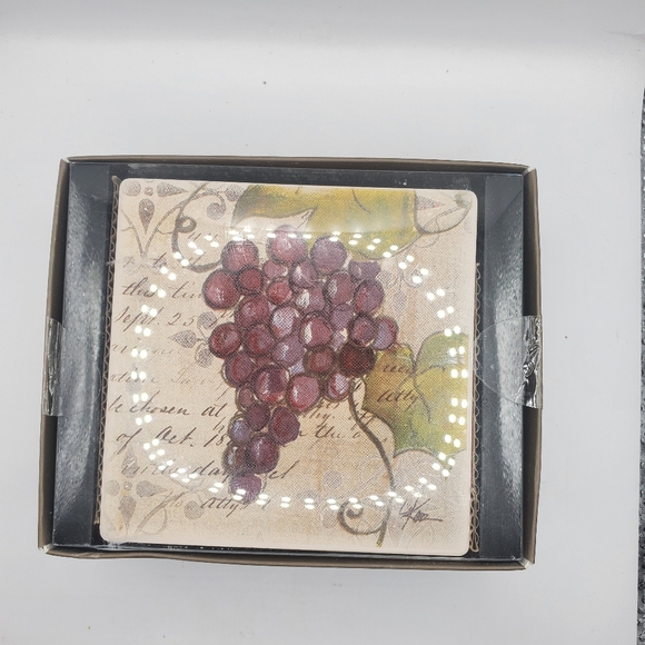 Pier 1 Kitchen Pier Imports Ceramic Coasters And Wood Caddy Poshmark